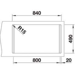 Alternative view of Blanco DIVON II 8 IF Paslanmaz Çelik Evye, İki Hazneli, Tezgah Üstü, 86x51 cm
