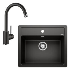 Blanco LEGRA 6 Granit Siyah Evye, MIDA Siyah Armatür Set