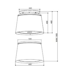 Alternative view of Faber CELINE PLUS Ada Davlumbaz, WW-CG MATT KL, Mat Beyaz, 65 cm