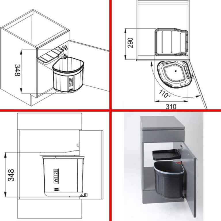 Franke Mini Sorter, Mutfak Çöp Kovası, 17,5 Litre, Dolap içi, Tezgah ...