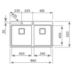 Alternative view of Teka ZENIT RS15 2B Çelik Evye, Tezgah Üstü, 86x52 cm